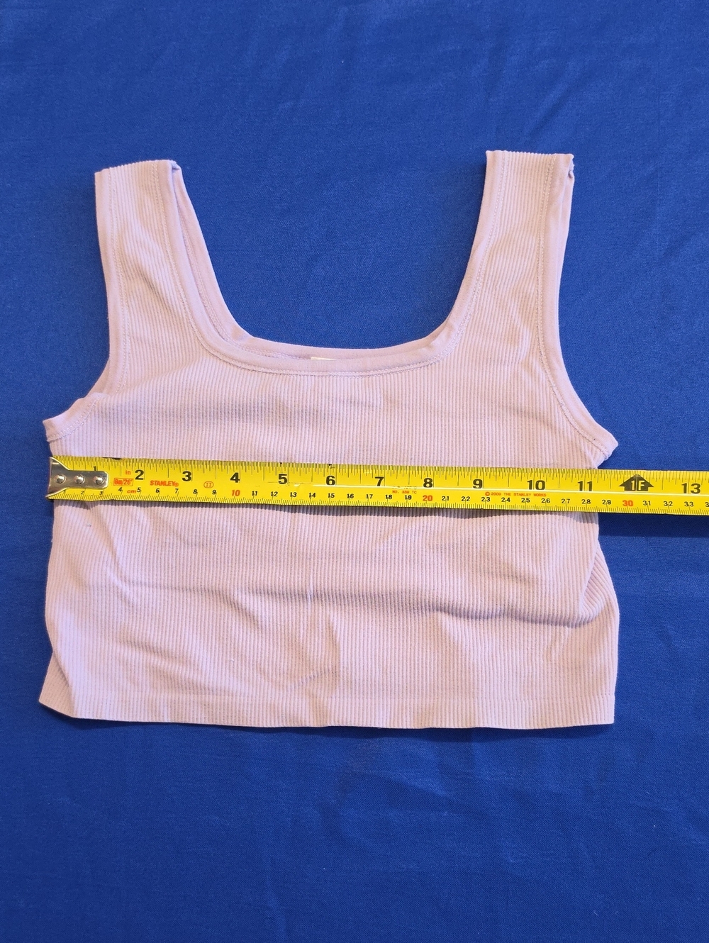 Yogalicious Ribbed Square Neck Crop Tank in Light Lavender